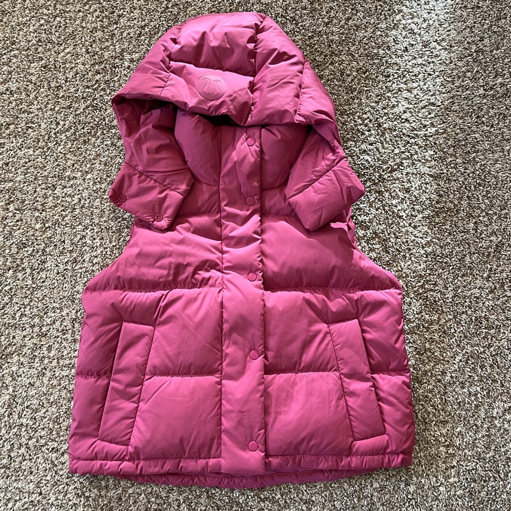 pink wunder puff crop vest